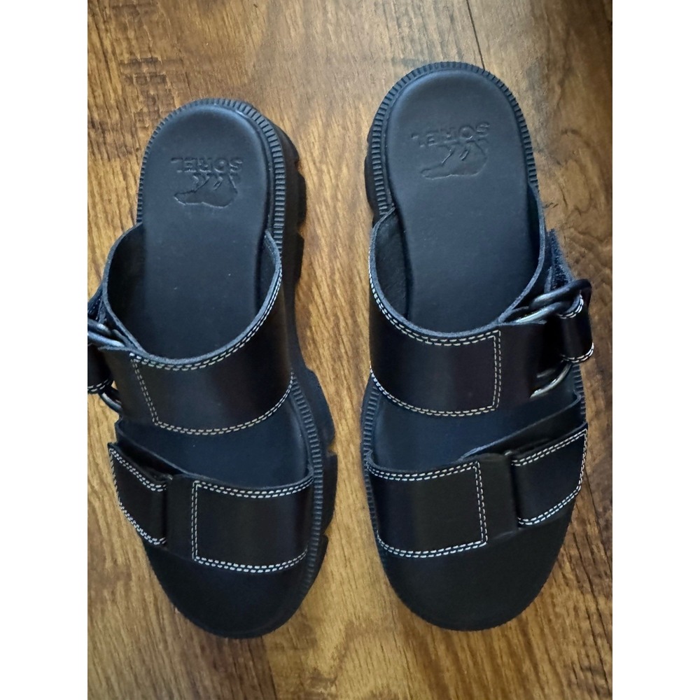 SOREL Rein CB Platform Slide Sandal Size 8 Black